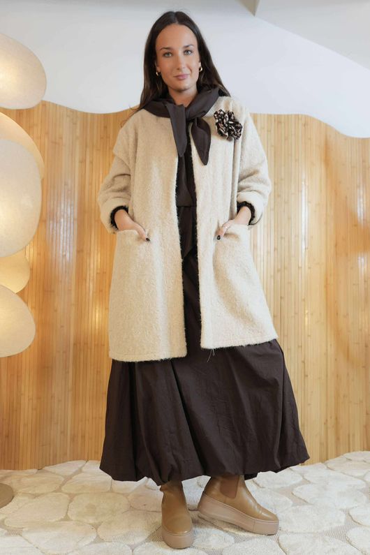 Norbury Corsage Relaxed Jacket Stone /19=